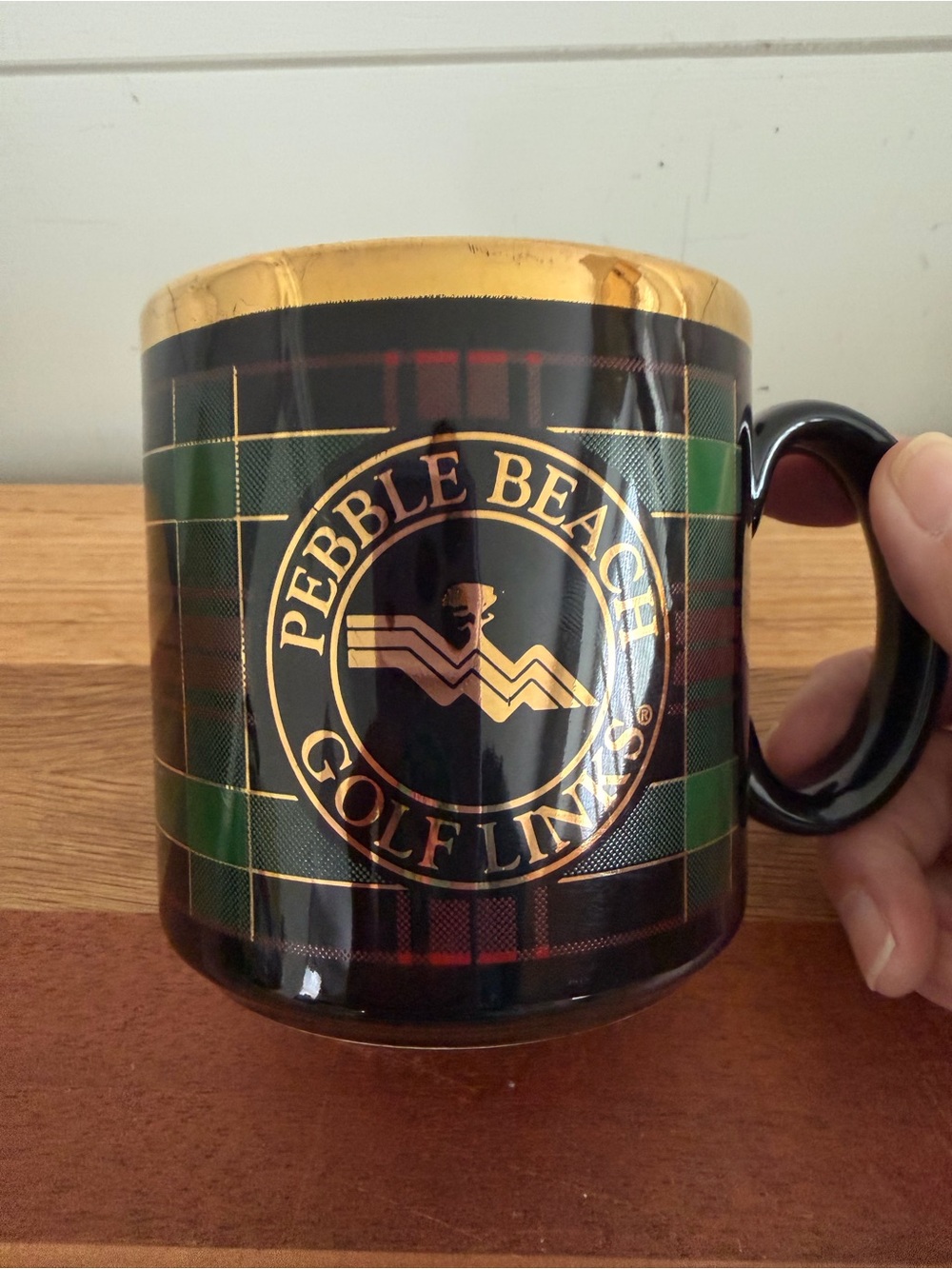 Tams PEBBLE BEACH GOLF LINKS Tartan Coffee Mug Made in England